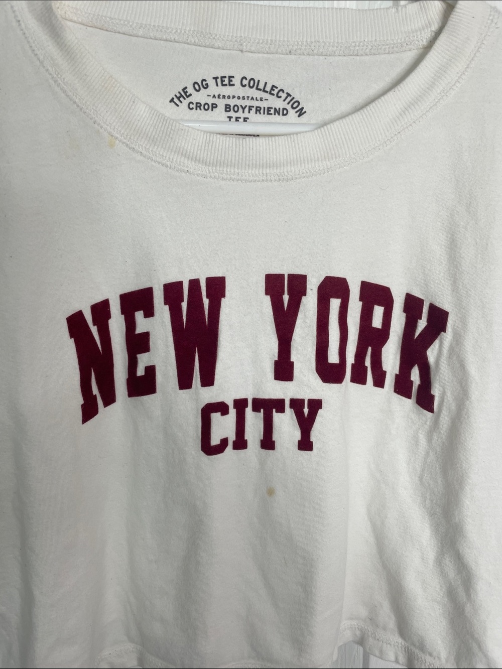 Aeropostale White Tee with Maroon NEW YORK CITY Print